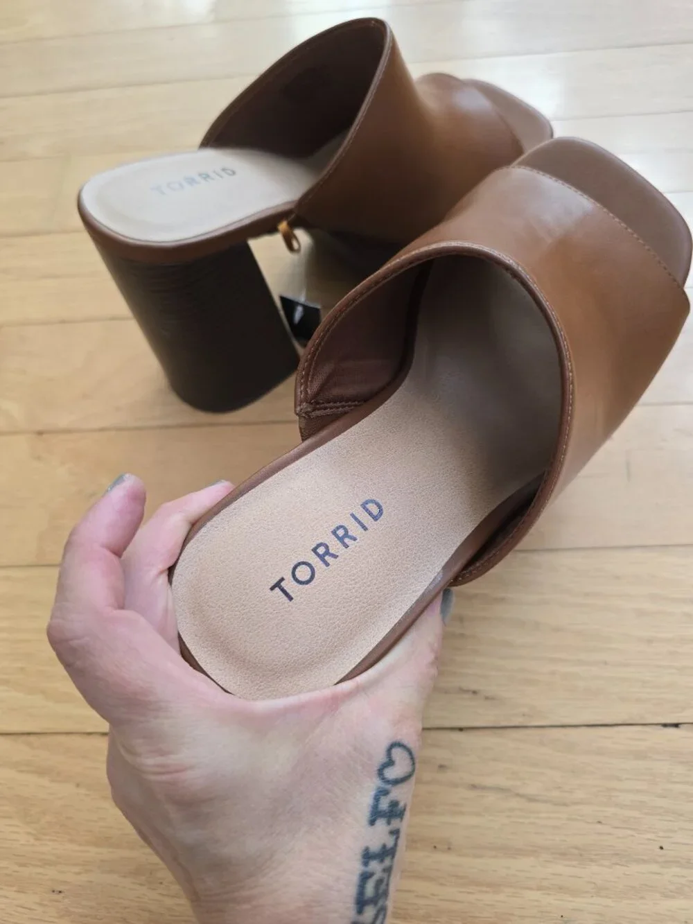 Torrid | Cognac Brown Monochrome Block Heel Platform Sandals | WMS 7.5